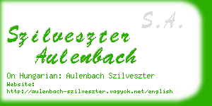 szilveszter aulenbach business card